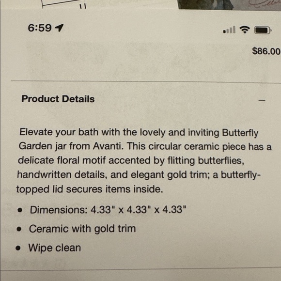 NWT Avanti Butterfly Garden Jar with Avanti Butterfly Garden Tray - Picture 11 of 13